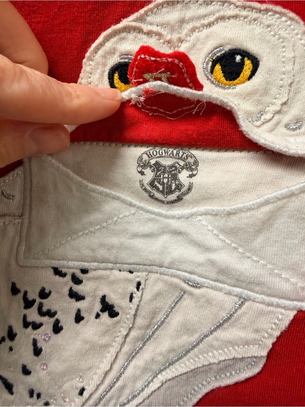 Harry Potter for Mini Boden kids’ Hedwig appliqué shirt - Picture 5 of 6